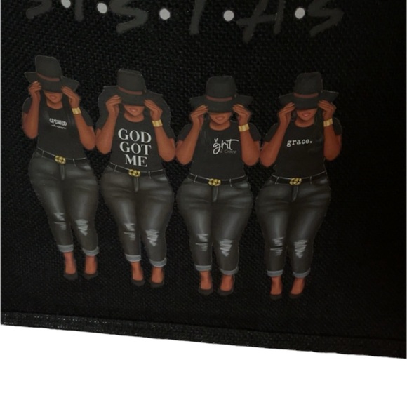 Black Burlap Tote - Picture 2 of 4